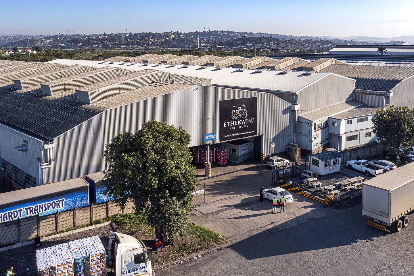 Ethekwini Cold Stores facility with trucks and cold-chain operations